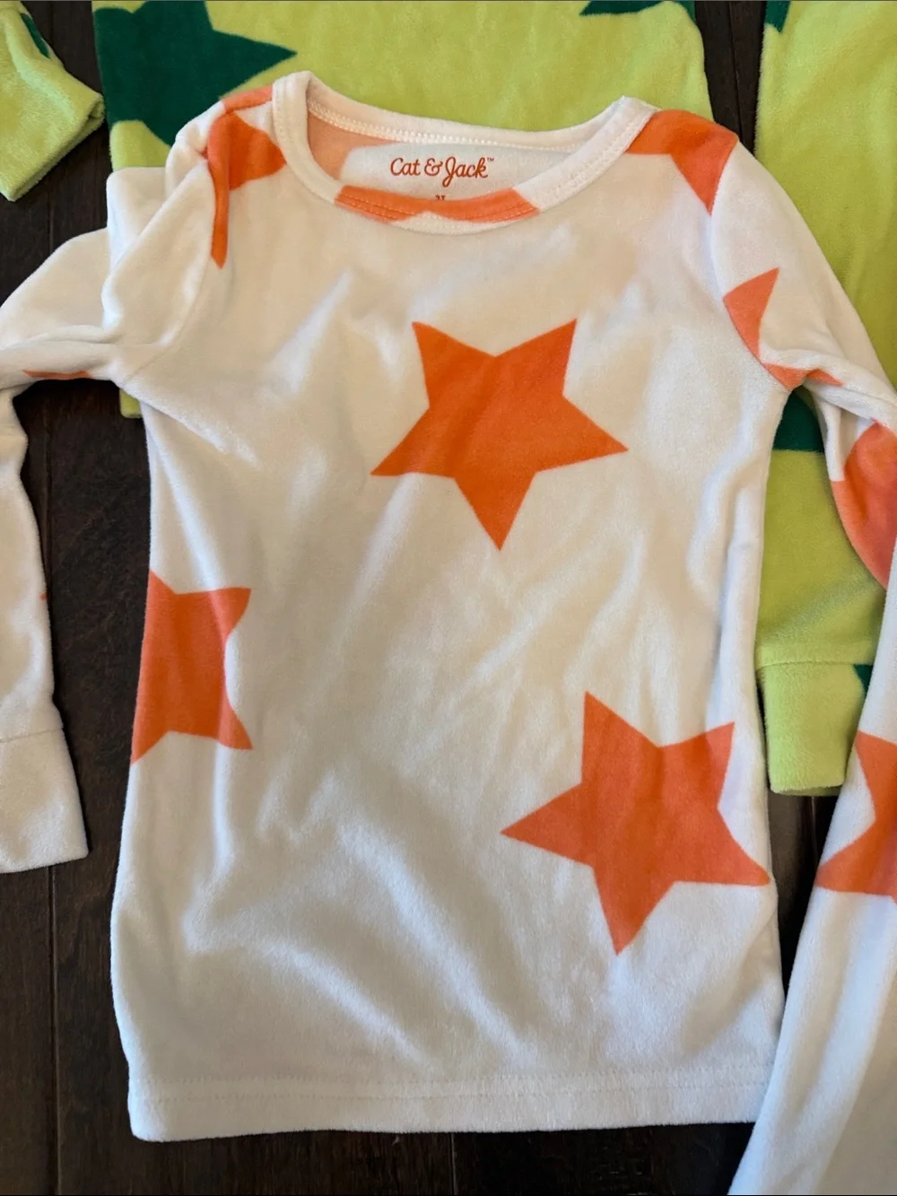 Cat & Jack Kids Star Pajama Sets - Lime Green, White, Dark Green & Bright Orange